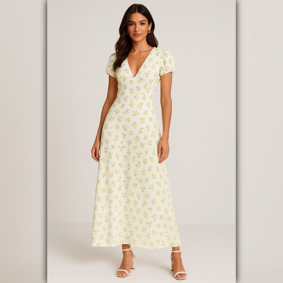 Lively Lumina Dresses & Skirts - 🆂🅰🅻🅴 A205 ✽ Betsy Johnson Lemon Blossom Puff Sleeve Maxi Dress